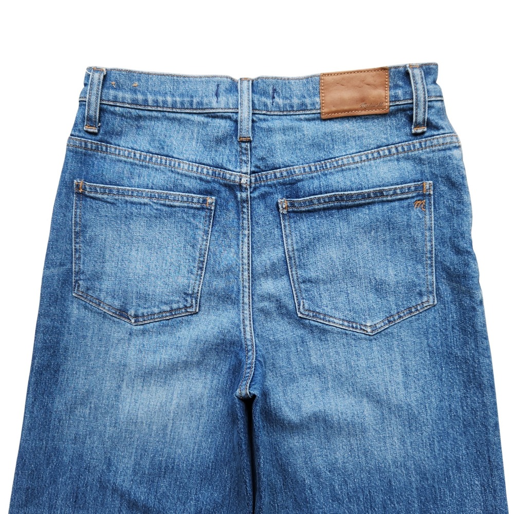 Madewell Jeans Women's 27 Fits 28x22 Blue Wide Leg Crop Raw Hem Faded Summer - Picture 7 of 14